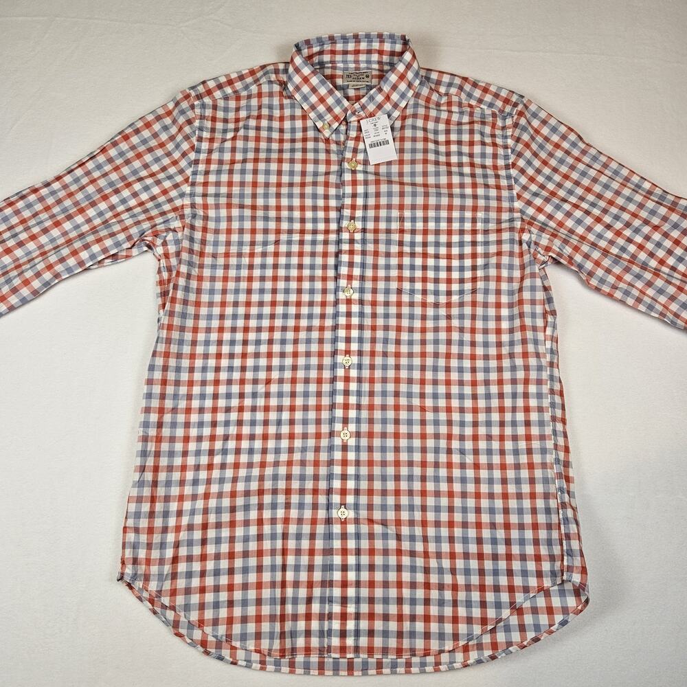 J.Crew Button Down Mens M Gingham Light Weight Shirt Long Sleeve Plaid Cotton - Picture 3 of 14
